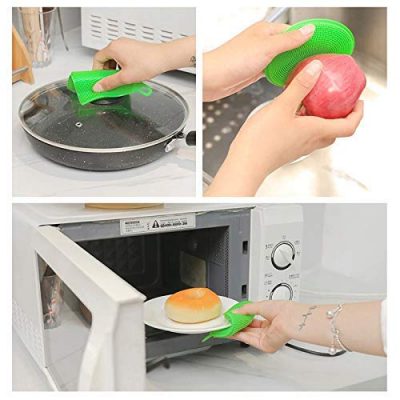 Heat Resistant Silicon Sponge Dishwasher Scrubber Pad - Multicolor