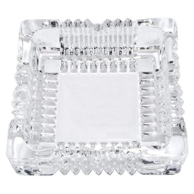 Glass Ashtray Square Crystal Heavy Smoke for Cigar Cigarettes Collectible Holder Tribal Tabletop Tray Outdoor Outside Home Decoration