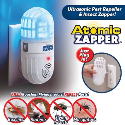 2-in-1 Ultrasonic Pest Repeller & Bug Zapper - White