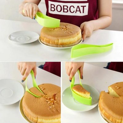 Plastic Cake Slicer Cutter Lifter - Green