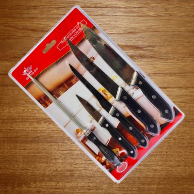 5 Piece Kitchen Knife Set With Cutting Board