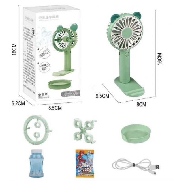 Bubble Machine Fan Portable Handheld Fan with Night Light Is Very Suitable for Home Decompression Random Color