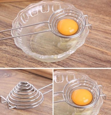 Spiral Stainless Steel Egg Yolk Separator Hand Eggs Gadgets Egg Steamer Tool Kitchen Accessories