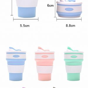 Portable Coffee Cup Collapsible BPA Free Food-Grade Silicone Pocket-Sized Travel Mug With Lid - 350ml