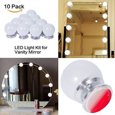 Hollywood Style LED Vanity Mirror Lights Kit With 10 Dimmable Light Bulbs