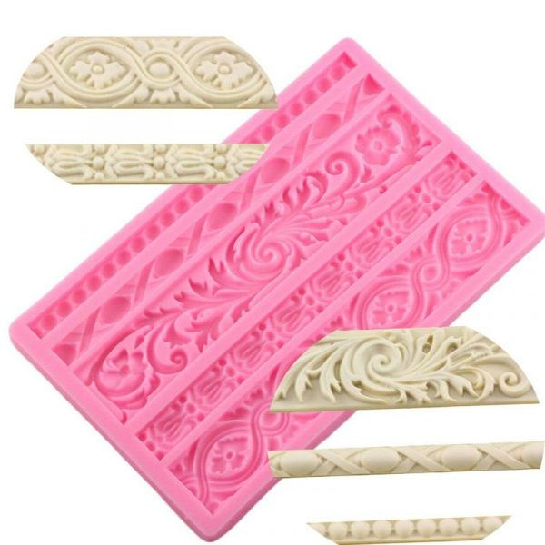 Diy Baroque Relief Border Cake Mold Silicone Cake Decorating Fondant Tools Chocolate Candy Mold