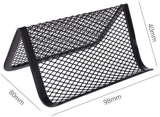 Metal Mesh Business Card Holder for Desk Office Metal Business Card Stand Collection Organizer