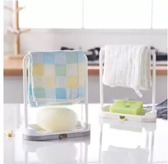Kitchen Shelf Sink Dish Drain Rack Soap Sponge Holder Storage