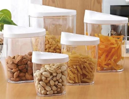 10 Piece Food Cereal Snack Container Storage Set with Easy Pour Lids
