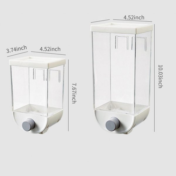 High Quality Imported Set of 2, 1000ML & 1500 ML Wall Mounted Food Storage Cereal Dispenser
