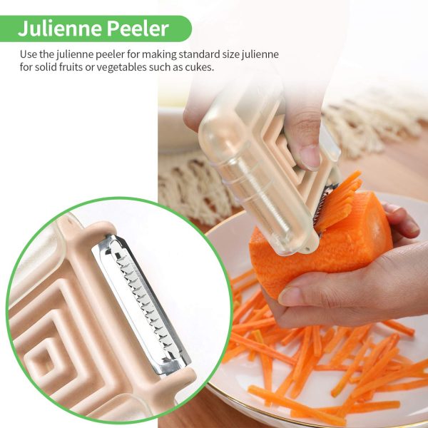 3 in 1 Vegetable Peeler for Potato Tomato Carrot Zucchini Peelers with Swivel Serrated Plastic