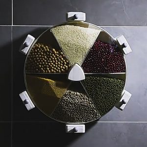 360 Rotating Wall-mounted Star Cereals/Grains Storage Grids Box