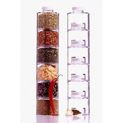 Spice Tower Self Stacking Spice-Bottles, Set of 6