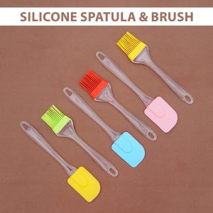 Pack of 2 Silicone Oil Brush Cake Spatula & Mixing Scraper Cake Pastry Tools