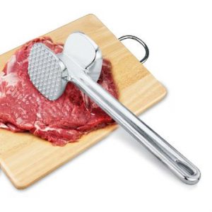 Meat Mallet Tenderizer Steak Beef Chicken Hammer Kitchen Tool Aluminium Metal Sliver