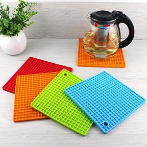 Flexible Honeycomb Silicone Round Pot Holder Non-slip Durable Heat Resistant Placemat Table Mat
