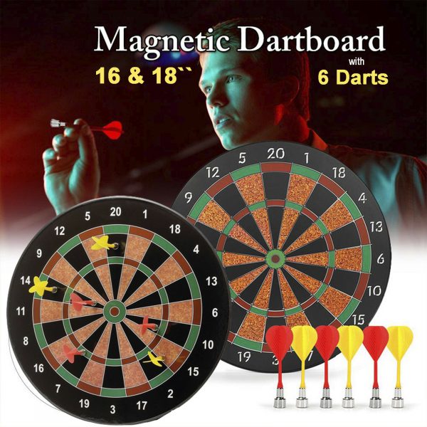 New Dart Board Safe Magnetic Dartboard Game Includes 6 Backboard