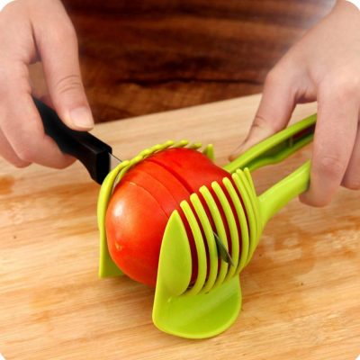 Plastic Slicer Vegetable Tomato Slicer Lemon Orange Fruit Cutter Knife Cake Holder Kitchen Gadgets Fruit Vegetable Tool