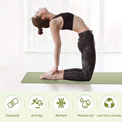 Yoga Mat Non Slip Exercise Fitness Mats - 8mm