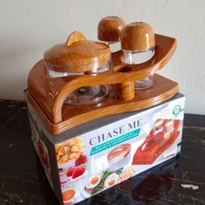 Chase me Salt and Pepper Shaker set Sugar Pot & Tooth Pick Holder Spice Pots Masalah Pots